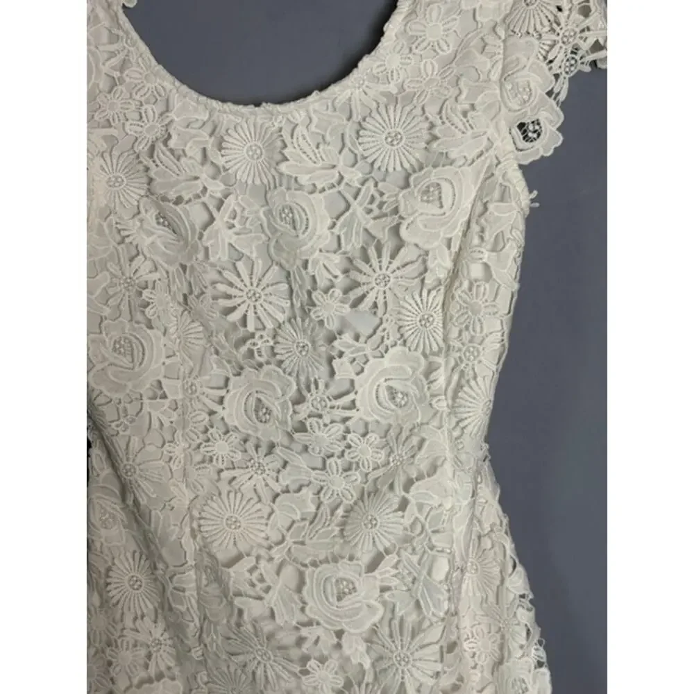 Lulus Girls White Floral Lace Special Occasion Dress Size XL 14 16 JMD 8344